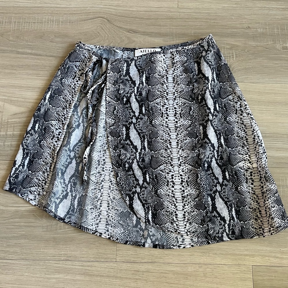 Frankies Bikinis Snakeskin Wrap Skirt